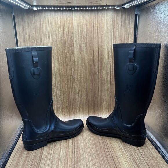 L.L. Bean Wellie Womens Tall Waterproof Rain / Riding Boots Black Women’s Sz 10M - Picture 6 of 12